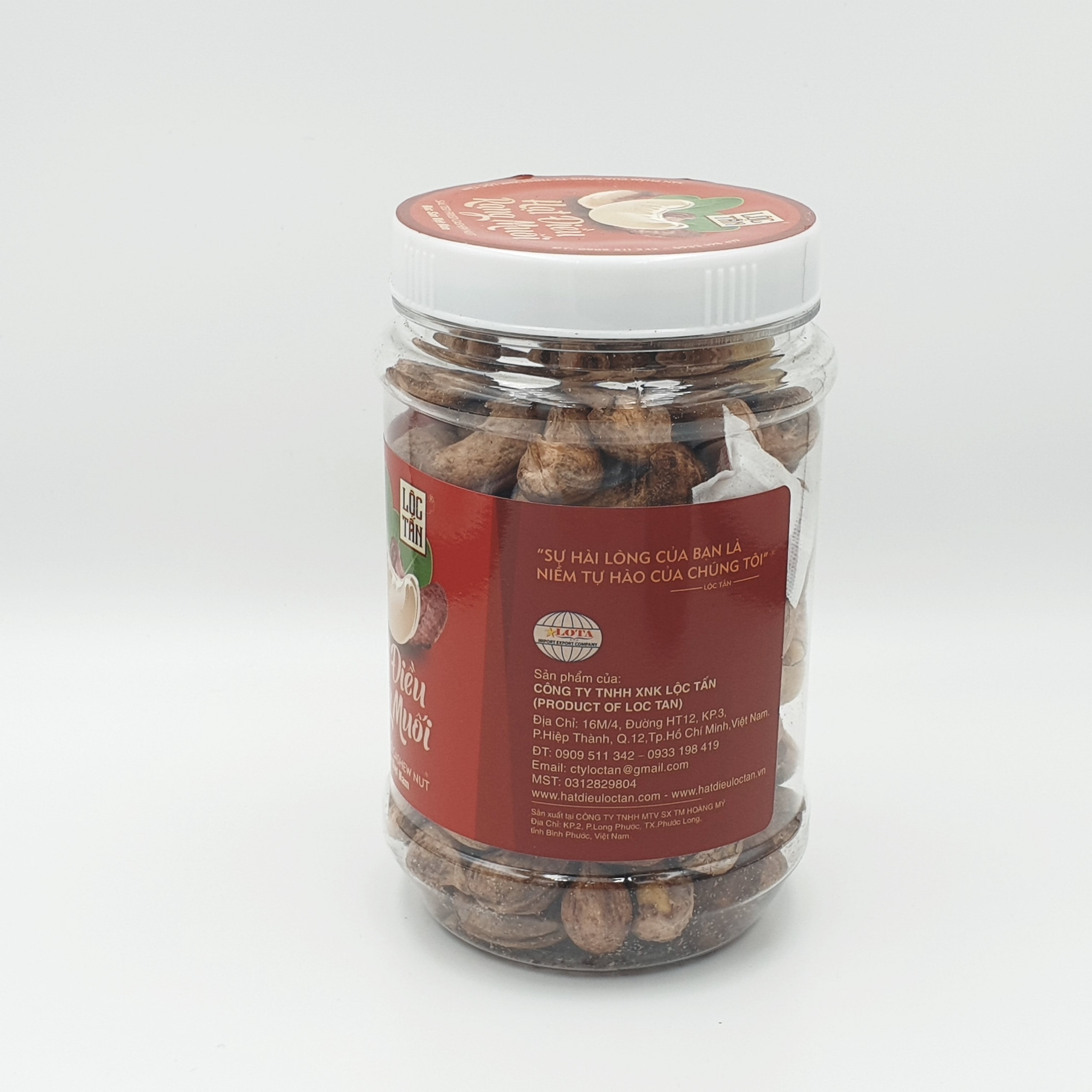 Hạt Điều Rang Muối Vỏ Lụa Loại A - Lộc Tấn (Hộp 250gr)