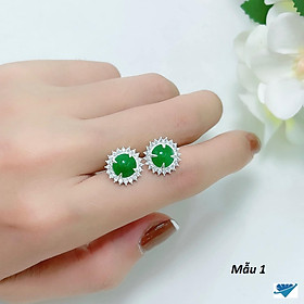 Bông tai bạc nụ đá chốt ren chất liệu bạc s925 MS075
