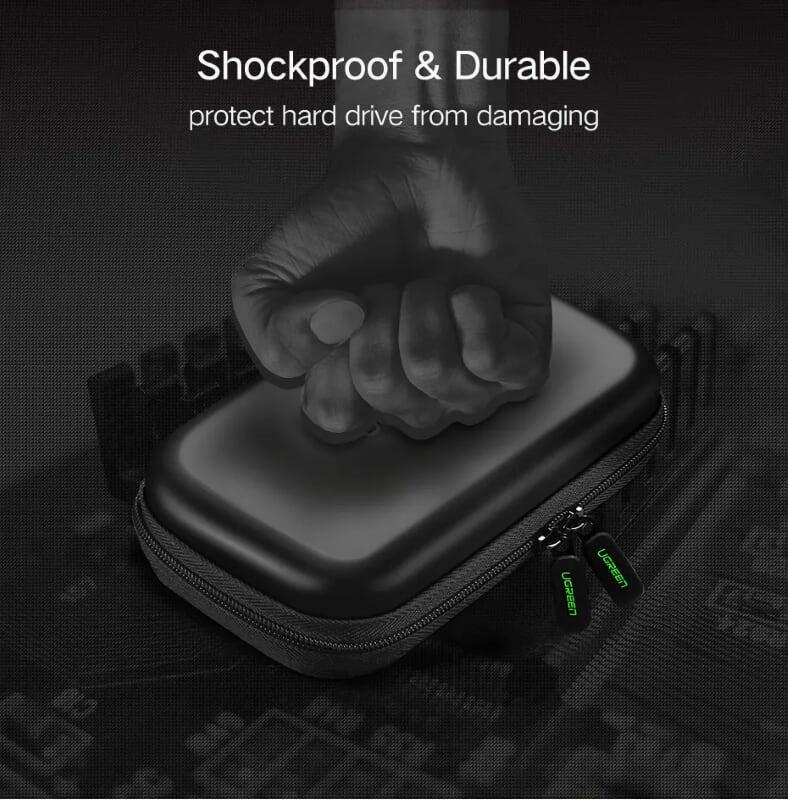 Ugreen UG40707LP128TK Màu Đen Hộp đựng ổ cứng 2.5 HDD chống sốc - HÀNG CHÍNH HÃNG