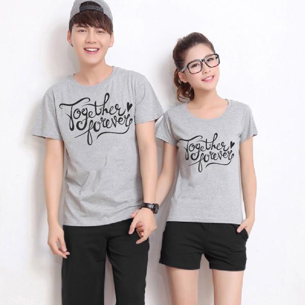 Combo 2 Áo Thun Cặp Đôi so Cute In Họa Tiết Tình Yêu xinh xắn chất thun đẹp