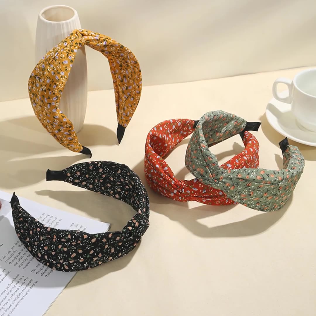 Bờm bản to vintage vải không nhăn cao cấp