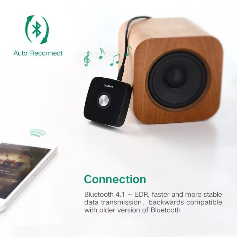 Ugreen UG30444CM122TK BT 4.1 màu Đen Bộ nhận âm thanh Bluetooth chuẩn 3.5mm - HÀNG CHÍNH HÃNG