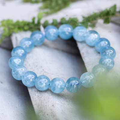 Vòng Tay Đá Aquamarine Thiên Nhiên 8 ~ 14 Ly