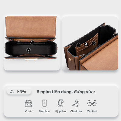 Túi Lata ( Thời trang nữ đi chơi size 19 - Túi đeo chéo da HN96 )