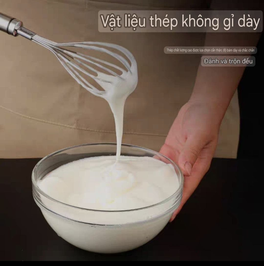 Cây đánh trứng inox - đánh trứng đánh bột hiệu quả nhanh chóng
