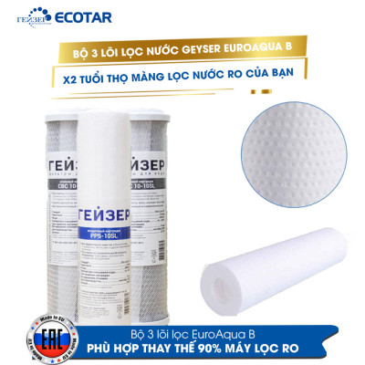 Bộ 3 lõi lọc nước 123 Geyser EuroAqua B nhập khẩu châu Âu thay thế cho máy lọc nước RO gia đình