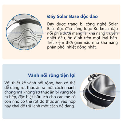 Bộ 4 nồi inox 18/10Korkmaz Perla