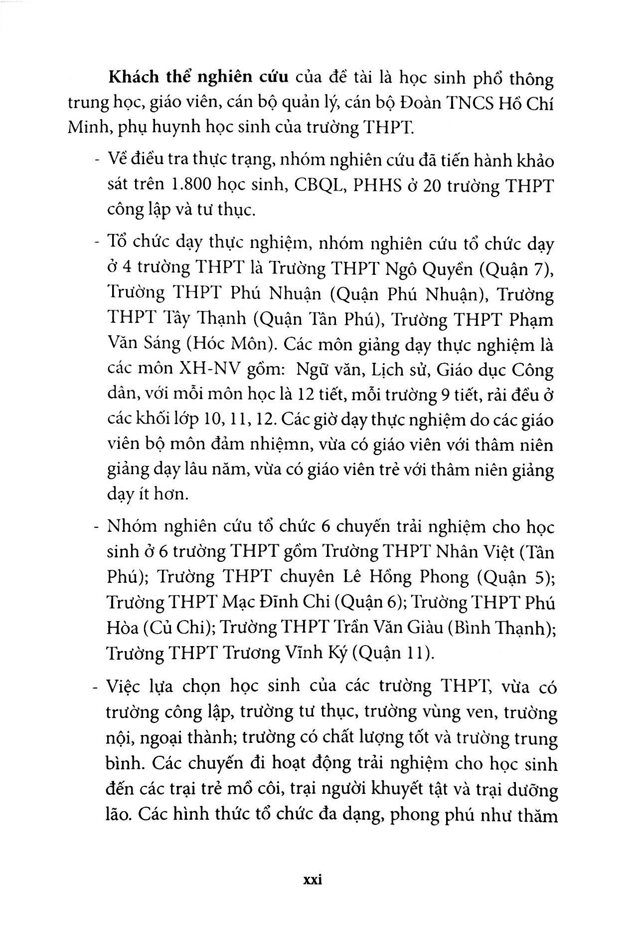Đổi Mới Giáo Dục Đạo Lý Dân Tộc Và Ý Thức Công Dân Cho Học Sinh Trung Học Phổ Thông Thành Phố Hồ Chí Minh Qua Các Môn Xã Hội - Nhân Văn