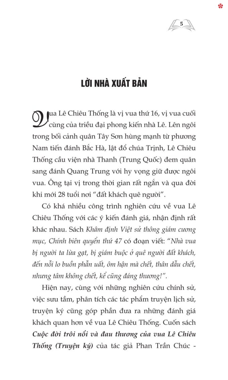 Cuộc đời trôi nổi và đau thương của Vua Lê Chiêu Thống - bản in 2024