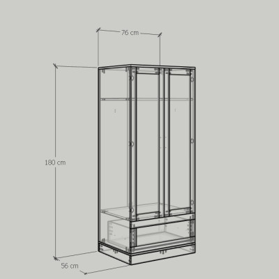 [Happy Home Furniture] SALY , Tủ treo quần áo tiện dụng,  76cm x 56cm x 180cm ( DxRxC), TCM_010