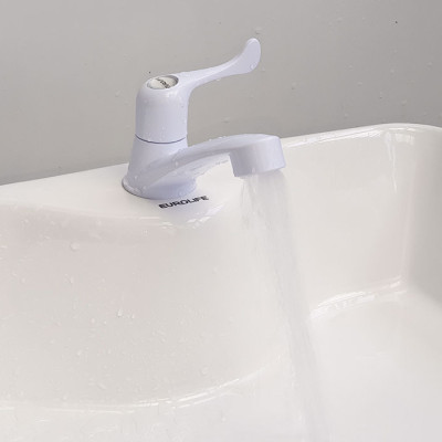 Vòi lavabo lạnh cao nhựa ABS trắng Eurolife EL-LA04 (Trắng )