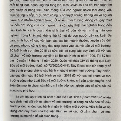 Bình Luận Bộ Luật Hình Sự Năm 2015 - Phần Các Tội Phạm Chương XIX Các Tội Phạm Về Môi Trường