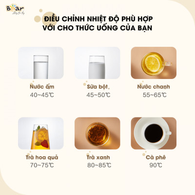 Bình Thủy Điện Giữ Nhiệt Thông Minh Bear SB-BTD5L Khử Clo Dung Tích 5 Lít Công Suất 1350 W - Hàng Chính Hãng