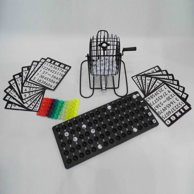Bộ Đồ Chơi Lô Tô Bingo 75 Số Lồng Sắt Xịn - Lồng Quay Loto Xổ Số