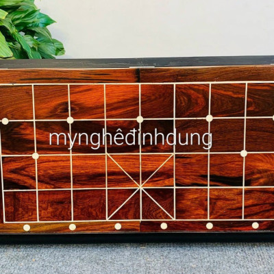 Bộ bàn cớ tướng bằng gỗ trắc đỏ đen kt 50×50×3cm + quân co tướng kt 4.0×1.5cm