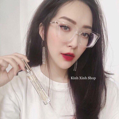 Gọng Kính Cận, Kính Giả Cận Mắt Vuông Trắng Trong Càng Kim Loại