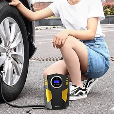 Bơmn Lốp Ô To Xe Mái 12V Thông Minh – Tự Ngắt Khi Đủ Áp, Lõi Đồng Bản Nâng Cấp , VAN VÒI NƯỚC