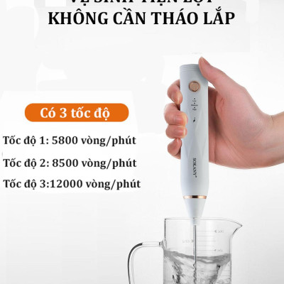 Máy đánh trứng, tạo bọt sữa cafe SOKANY thiết kế cầm tay cỡ nhỏ tiện dụng cho gia đình - SK201A - HÀNG CHÍNH HÃNG