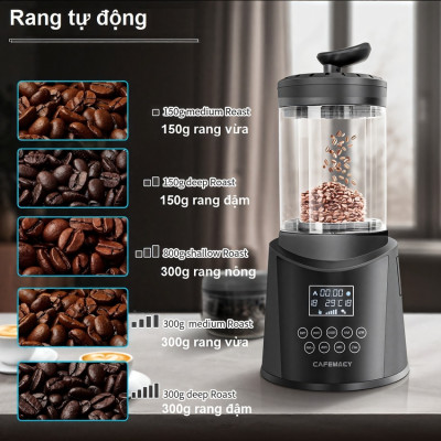 Máy rang hạt cà phê công nghệ gia nhiệt không khí chuyên nghiệp thương hiệu Cafemasy SCR-306 - Công suất 1800W - Hàng chính hãng