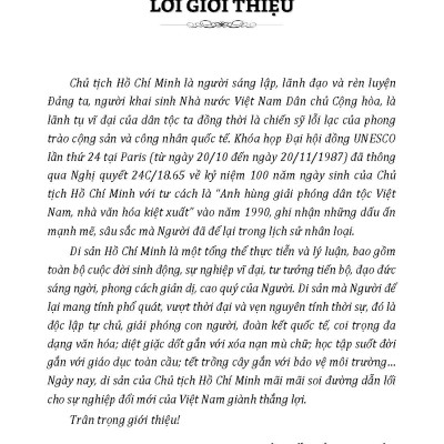 Hồ Chí Minh Gương Sáng Cho Muôn Đời - Di Sản Cho Muôn Đời Sau
