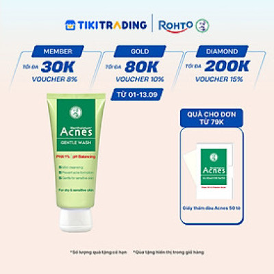 Sữa rửa mặt ngăn ngừa mụn dạng gel Acnes Gentle Wash 100g