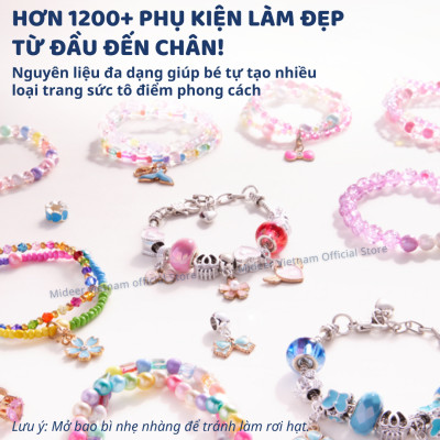 Phụ kiện cho bé gái vòng tay, vòng charm, sơn móng tay Mideer Girls Power Lacing Beads