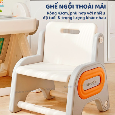 Bàn đồ chơi gấp gọn đa năng kèm bảng nam châm và ghế ngồi Mideer Multifunctional Block Table