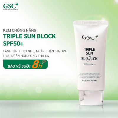 Kem chống nắng vật lý GSC TRIPLE SUN BLOCK SPF 50+/PA+++ chính hãng 50g