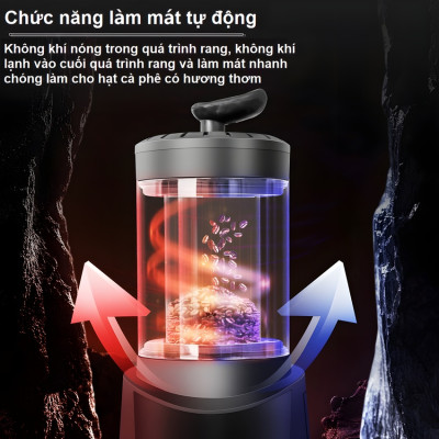 Máy rang hạt cà phê công nghệ gia nhiệt không khí chuyên nghiệp thương hiệu Cafemasy SCR-306 - Công suất 1800W - Hàng chính hãng