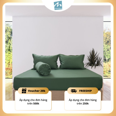 Bộ Ga Giường Cotton Cao Cấp MYM - Chất Liệu 100% Tự Nhiên | Bao Gồm 4 Món | Nhiều Màu sắc