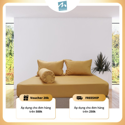 Bộ Ga Giường Cotton Cao Cấp MYM - Chất Liệu 100% Tự Nhiên | Bao Gồm 4 Món | Nhiều Màu sắc