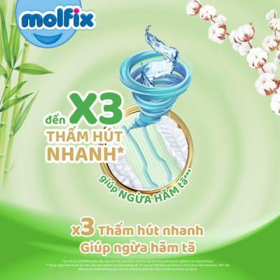 Miếng lót sơ sinh Molfix Thiên nhiên NB2 gói 60 miếng Vaca Baby House