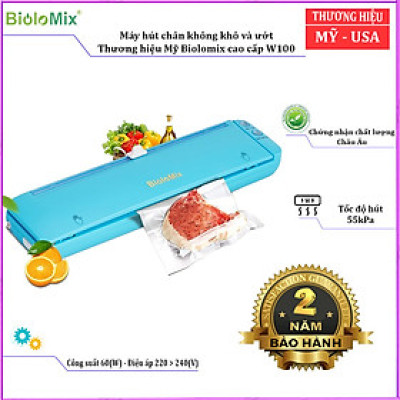 Máy hút chân không kiêm hàn miệng túi nhãn hiệu Biolomix W100 Công suất: 60W - HÀNG NHẬP KHẨU