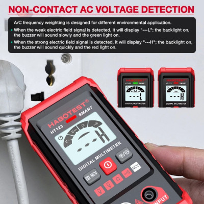 HÀNG NHẬT: Đồng Hồ Vạn Năng Kỹ ThuậtSố Mini Thông Minh HT123 - Điện Áp AC/DC Tự Động