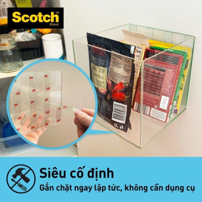 Băng dính hai mặt siêu dính trong suốt 3M SCOTCH 410-S19, 19 mm x 1.5 m, 19mm x 4m