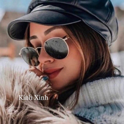 Kính râm Mắt tròn nhỏ thủy tinh phong cách cổ điển - Hàng cao cấp