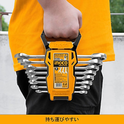 BỘ 8 CỜ LÊ MIỆNG VÒNG HAI CHIỀU (8-19MM) INGCO HKSPAR1082 - HÀNG CHÍNH HÃNG
