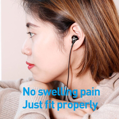 Tai nghe nhét tai jack 3.5mm Baseus H06 dài 1.2M dây TPE vải cho Smartphone ( 2 màu ) - Hàng chính hãng