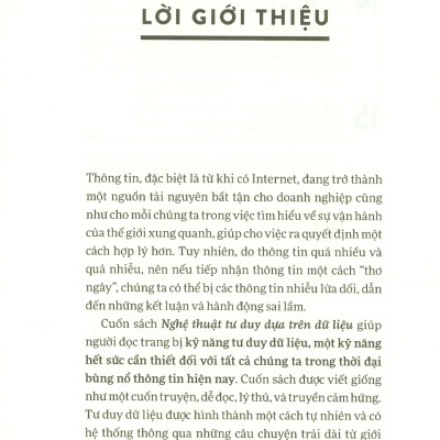 NGHỆ THUẬT TƯ DUY DỰA TRÊN DỮ LIỆU - Để Ra Quyết Định Thông Minh Hơn Trong Một Thế Giới Không Chắn Chắn