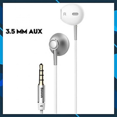 Tai nghe nhét tai jack 3.5mm Baseus H06 dài 1.2M dây TPE vải cho Smartphone ( 2 màu ) - Hàng chính hãng