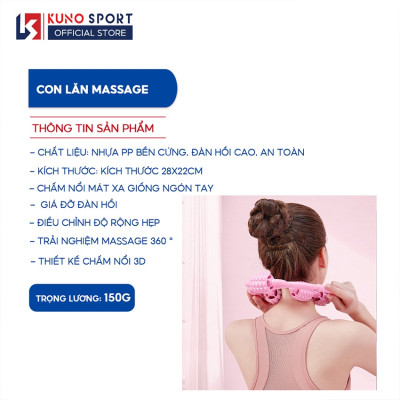 Con lăn massage KUNOSPORT giúp bắp chân tay thon gọn giãn cơ tập yoga,mát xa vai cổ nam nữ tiện lợi dụng cụ mát xa cao cấp