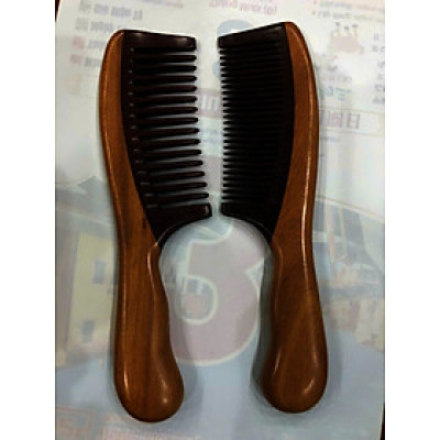 Lược gỗ Cẩm ta chuôi trơn lượn gỗ bách xanh Kiểu dáng đẹp, Size: XL- 19,5 cm dành cho Nữ, Nam