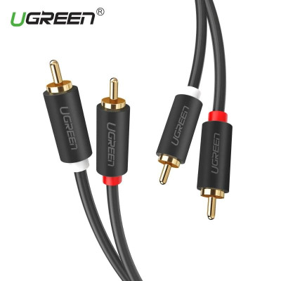 Ugreen UG10519AV104TK 3M màu Đen Cáp âm thanh Bông sen 2 ra 2 dương - HÀNG CHÍNH HÃNG