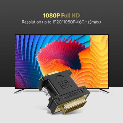 Ugreen UG2012220122TK Màu Đen Đầu chuyển đổi DVI 24 + 5 sang VGA âm - HÀNG CHÍNH HÃNG