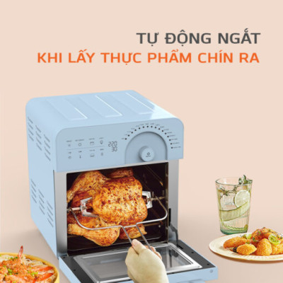 Nồi chiên không dầu UNIE Sky Blue dung tích 14.5L công suất 1700W - Hàng chính hãng
