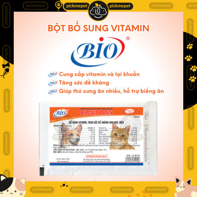 Bio Vit Plus - Bột Bổ Sung Vitamin Tăng Đề Kháng Cho Chó Mèo (5g) Bio Vitamin Plus
