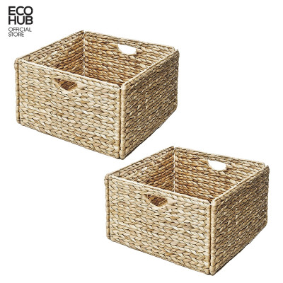 Giỏ Lục bình gấp gọn ECOHUB đựng đồ đa năng, decor khung sắt có tay cầm