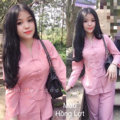 ĐỒ LAM ĐI CHÙA Bà Lai Tim Kate Mịn
