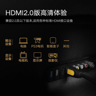 Ugreen UG10128HD101TK 1.5M màu Vàng Cáp tín hiệu HDMI chuẩn 2.0 hỗ trợ phân giải 4K * 2K 60hz - HÀNG CHÍNH HÃNG