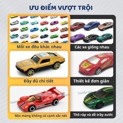 Ô tô đồ chơi mô hình cao cấp Mini Alloy Racing Cars Mideer set xe hơi cảnh sát, xe tải cho bé trai